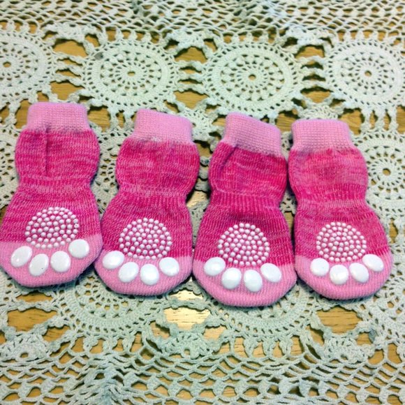 Non-Slip Dog Boots for itty bitty doggies, pink - Picture 1 of 6